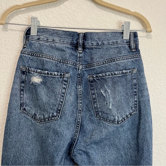PacSun Ultra High Rise Slim Distressed Knee Holes Med Wash Jeans Womens Size 24 - Picture 5 of 12